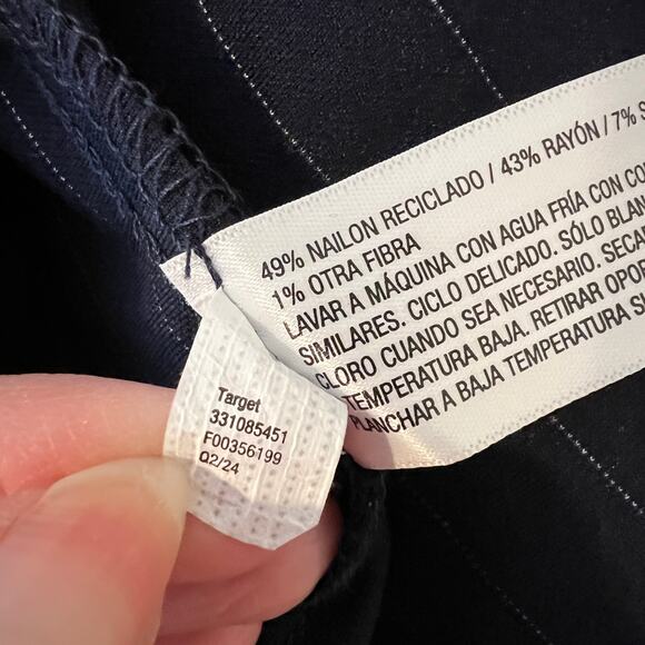 Wild Fable Dress Women's M Tube Mini Bodycon Suiting White Pinstripe Blue - Picture 8 of 11